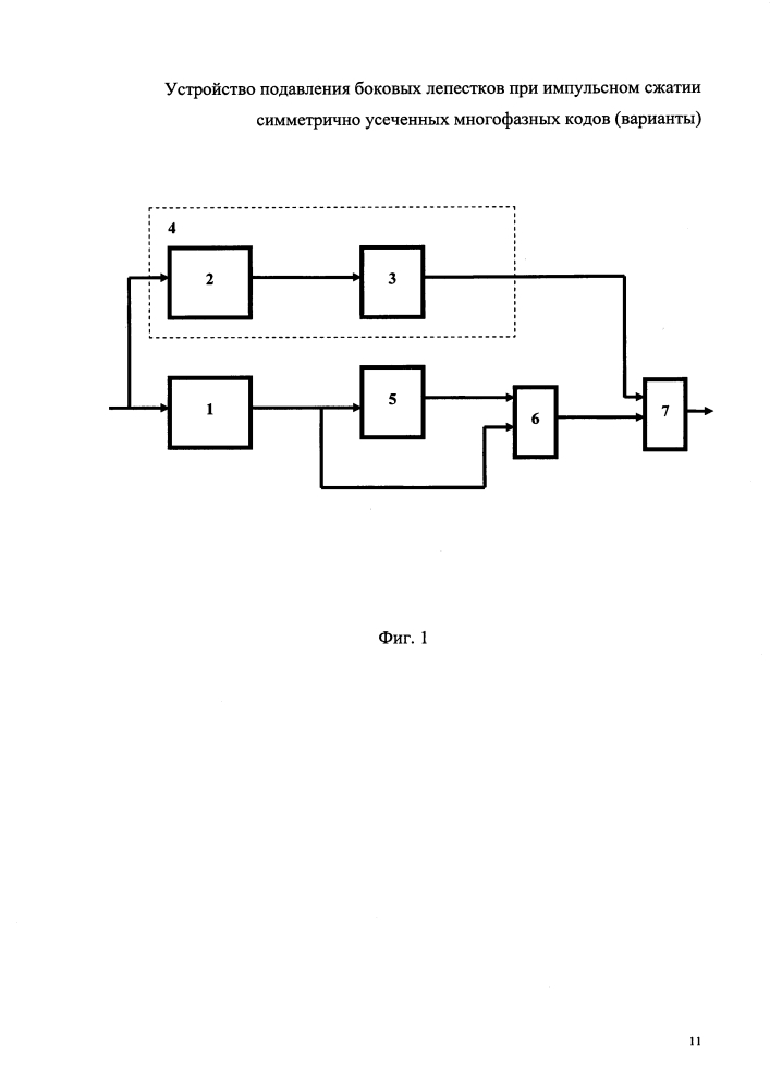Устройство подавления боковых лепестков при импульсном сжатии симметрично усеченных многофазных кодов (варианты) (патент 2628475)