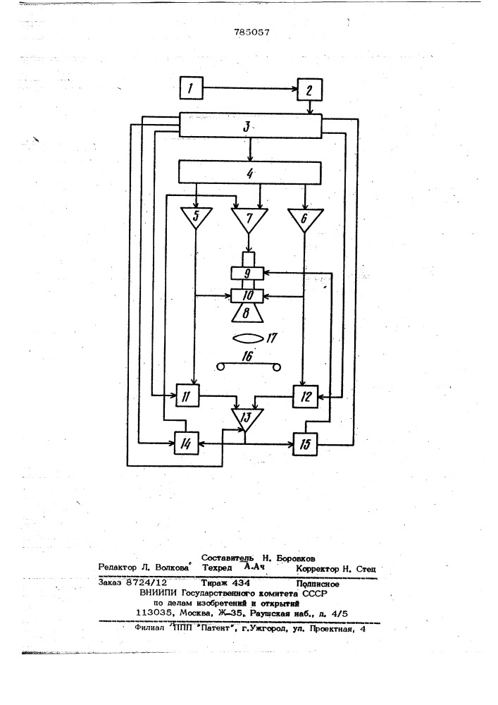 Фотонаборная машина (патент 785057)
