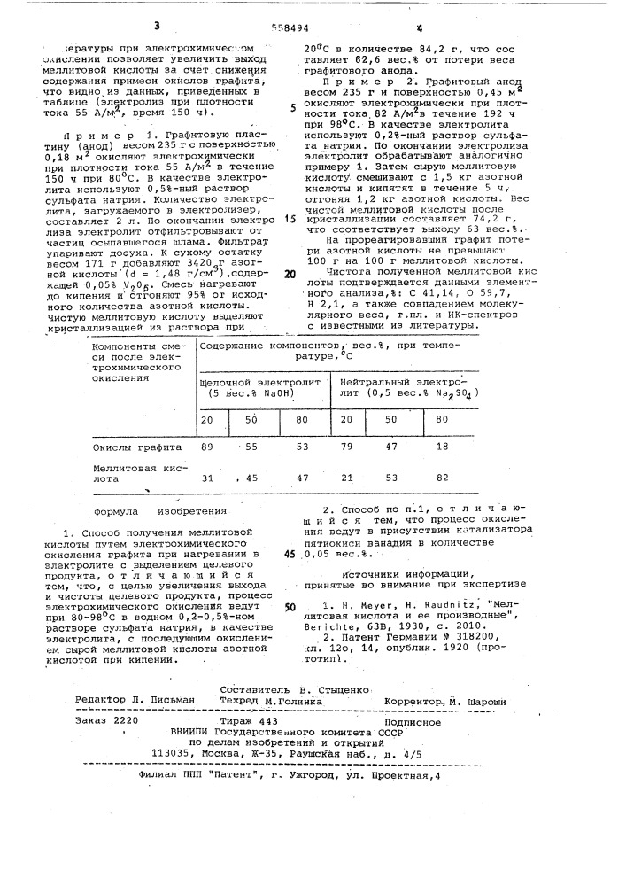 Способ получения меллитовой кислоты (патент 558494)