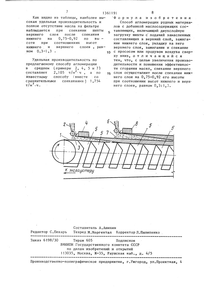 Способ агломерации рудных материалов (патент 1361191)