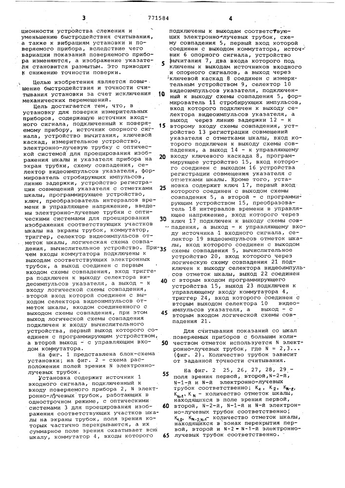 Установка для поверки измерительных приборов (патент 771584)