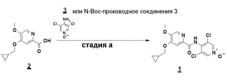 Способ получения 4-(циклопропилметокси)-n-(3,5-дихлор-1-оксидо-4-пиридил)-5-метоксипиридин-2-карбоксамида (патент 2635094)