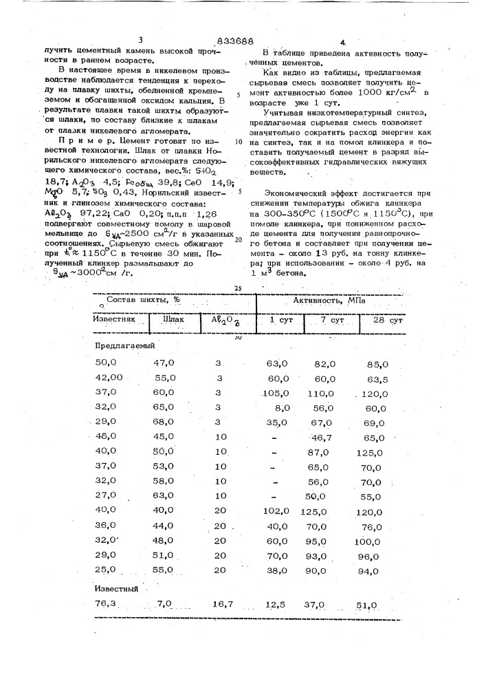 Сырьевая смесь для полученияпортландцементного клинкера (патент 833688)