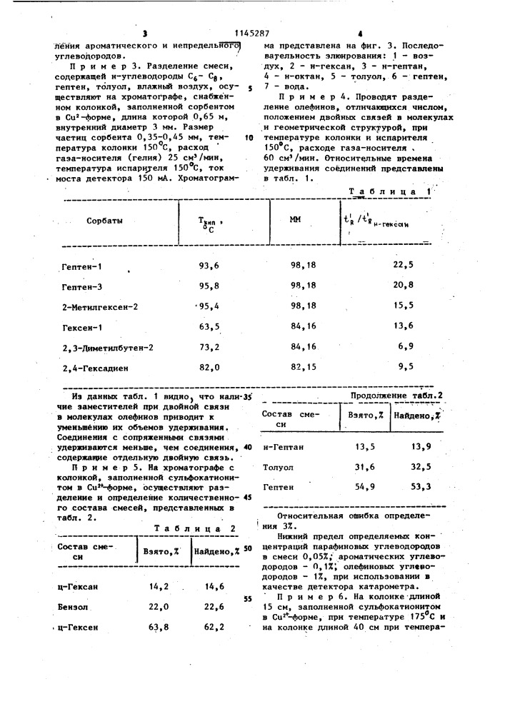 Способ газохроматографического анализа смесей парафиновых, ароматических и олефиновых углеводородов (патент 1145287)