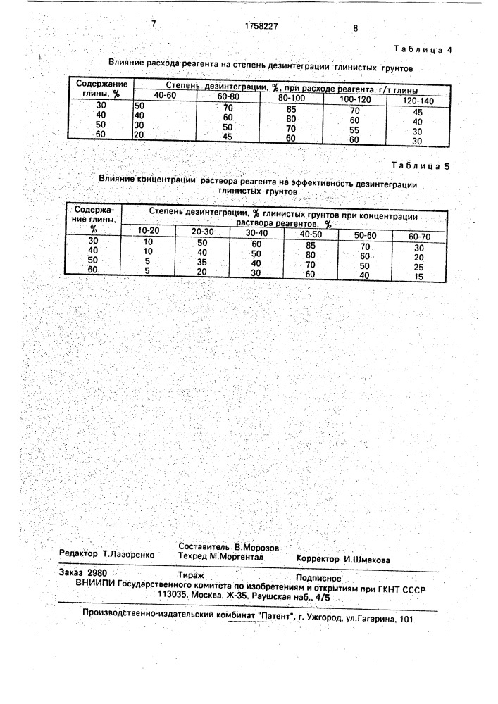 Способ подготовки глинистых грунтов к промывке (патент 1758227)