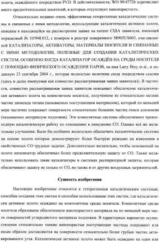 Гетерогенная композитная углеродистая каталитическая система и способ, использующий каталитически активное золото (патент 2372985)