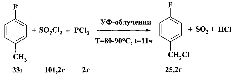 Способ получения моно- и дифторбензилхлоридов (патент 2596872)