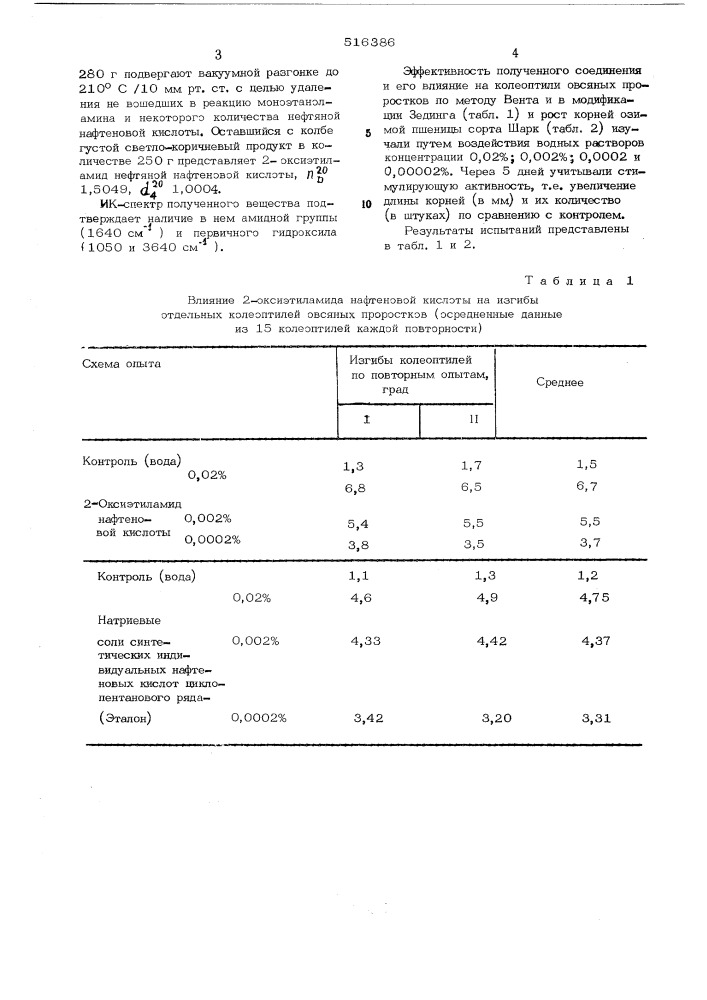 Регулятор роста растений (патент 516386)