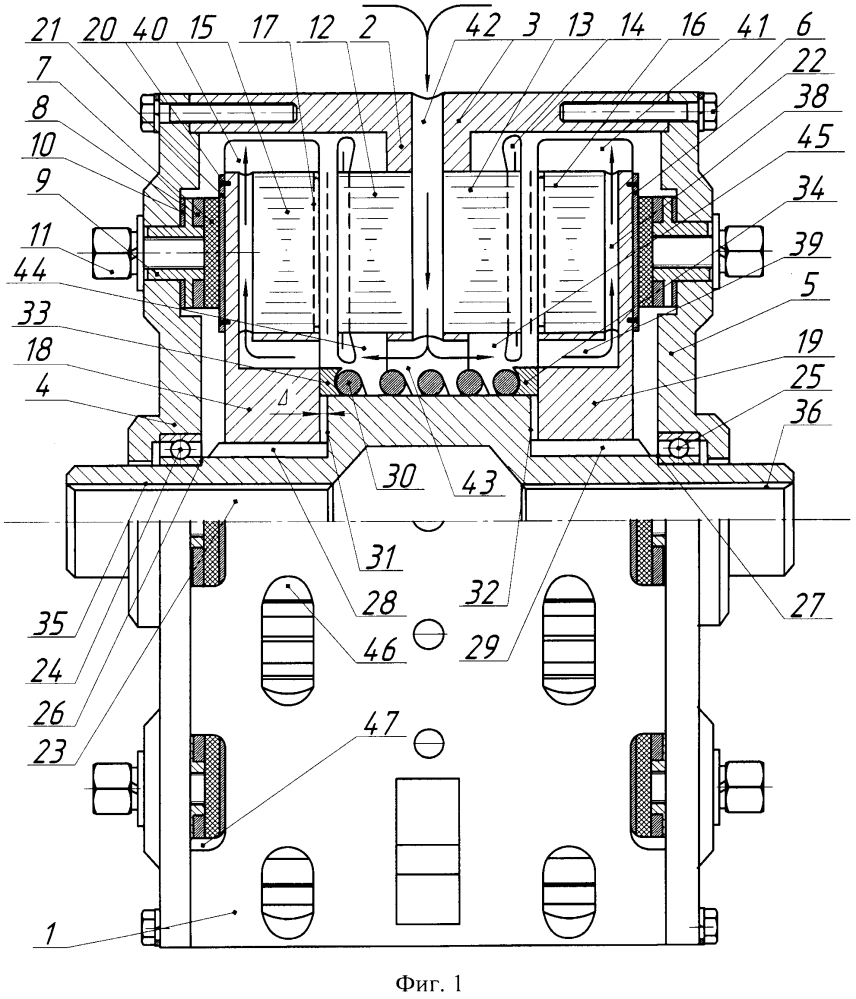 Самотормозящийся сдвоенный аксиальный асинхронный электродвигатель (патент 2642435)