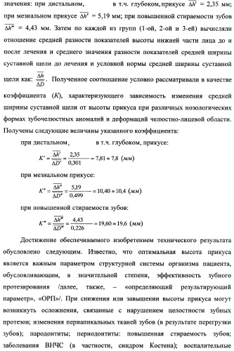 Способ определения оптимальной высоты прикуса (патент 2354300)