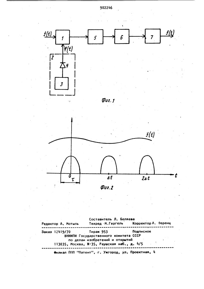 Способ дискретизации сигналов с ограниченным спектром (патент 902246)