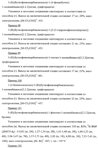 Карбаматные производные хинуклидина, фармацевтическая композиция на их основе и применение (патент 2321588)