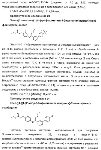 Производные фенилалкановой кислоты и фенилоксиалкановой кислоты, их применение и содержащая их фармацевтическая композиция (патент 2323929)