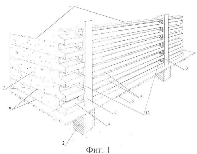 Объемная подпорная стена с армированной застенной частью (патент 2350713)