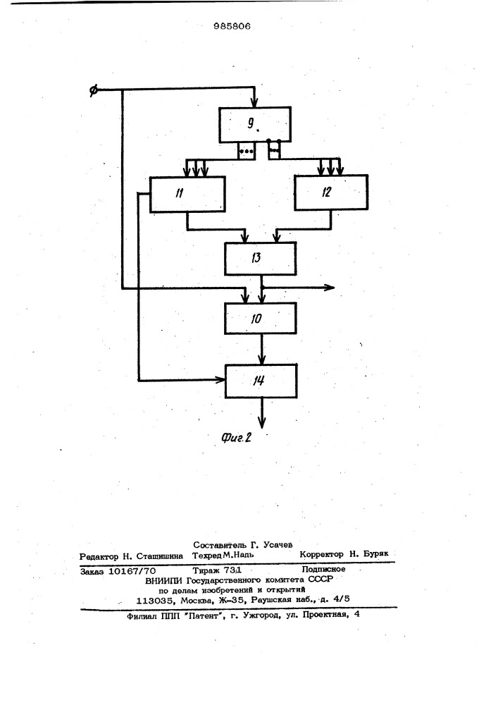 Устройство для подсчета количества деталей в таре (патент 985806)