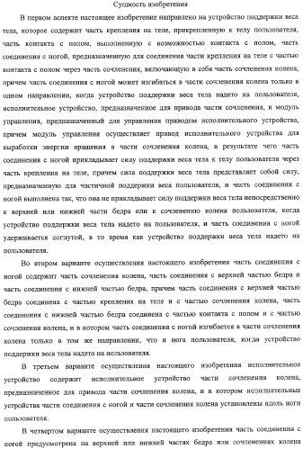 Устройство поддержки веса тела и программа поддержки веса тела (патент 2356524)