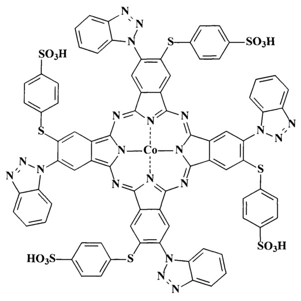 Гомогенный катализатор окисления n,n-диэтилкарбомодитиолата натрия на основе тетра-4-(1-бензотриазолил)тетра-5-(4-сульфофенил-сульфанил)фталоцианина кобальта (ii) (патент 2659225)
