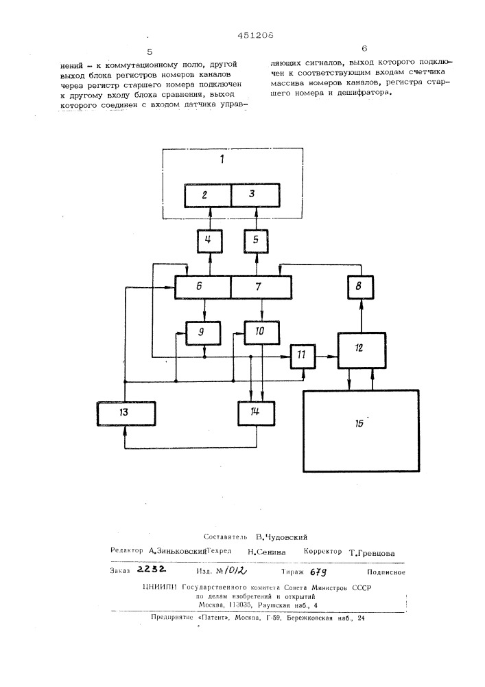 Устройство для отображения установленных соединений на кроссовом коммутаторе (патент 451208)