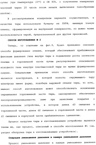 Пластмассовая тара, покрытая алмазоподобной углеродной пленкой, устройство для изготовления такой тары и способ изготовления такой тары (патент 2336365)