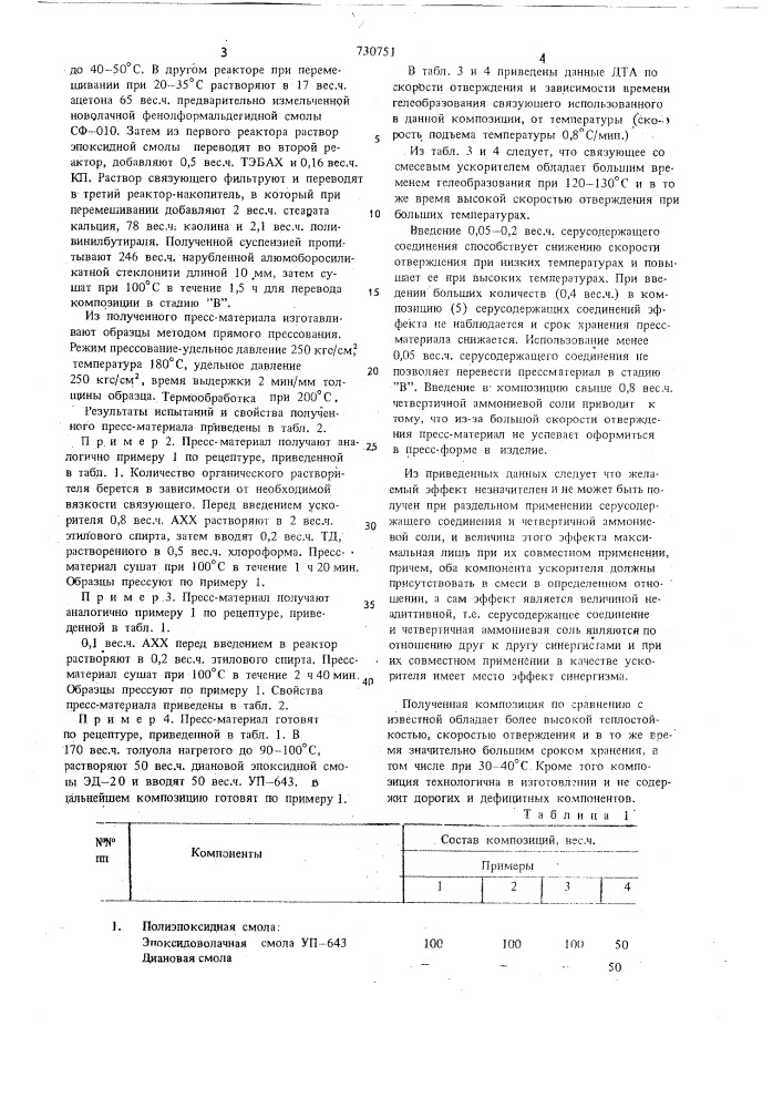 Пресскомпозиция (патент 730751)