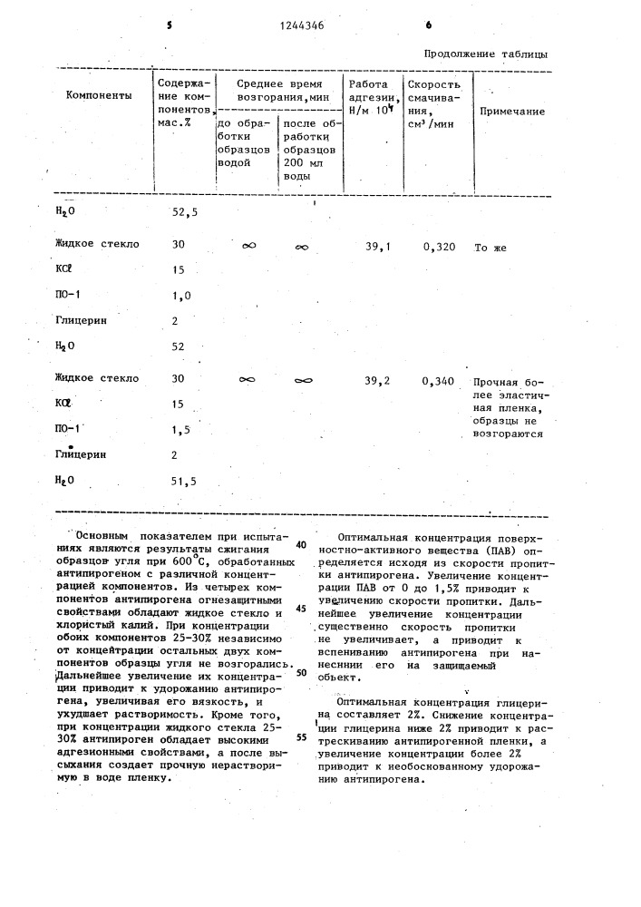 Способ огнезащиты угольных обнажений (патент 1244346)