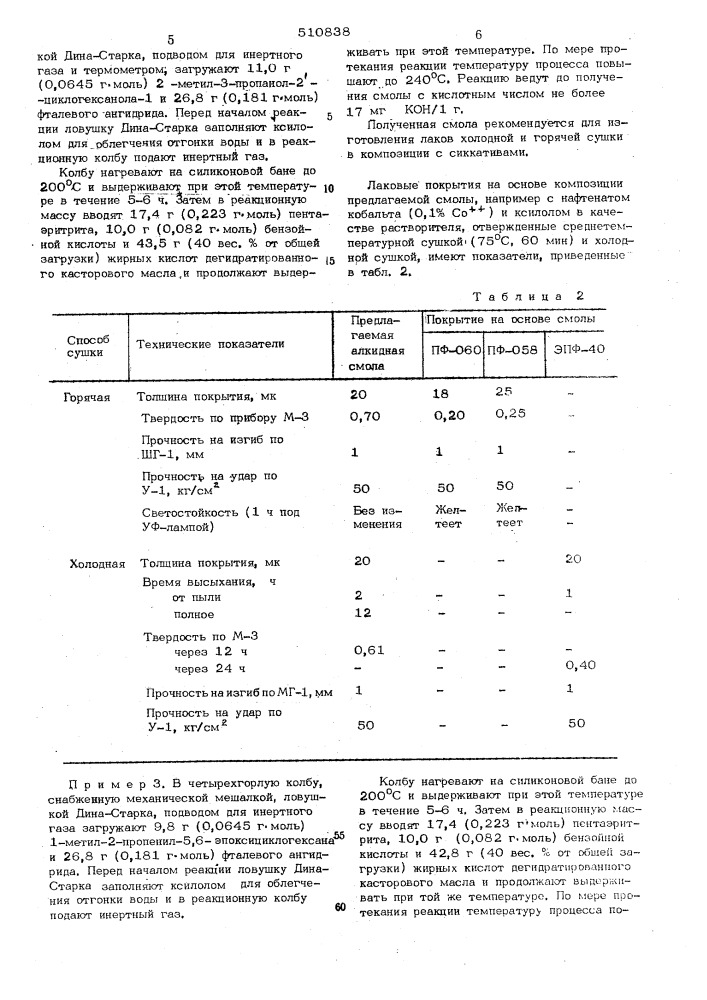 Способ получения алкидных смол (патент 510838)