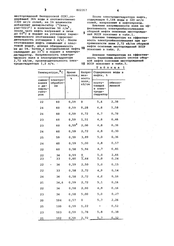 Способ обезвоживания и обессоливаниянефти (патент 802357)