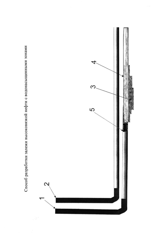 Способ разработки залежи высоковязкой нефти с водонасыщенными зонами (патент 2663524)