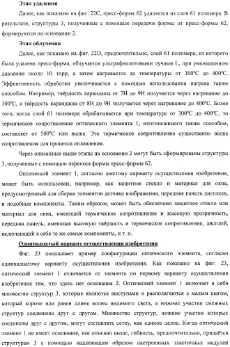 Оптический элемент, оптический компонент с антиотражающей функцией и исходная пресс-форма (патент 2468398)