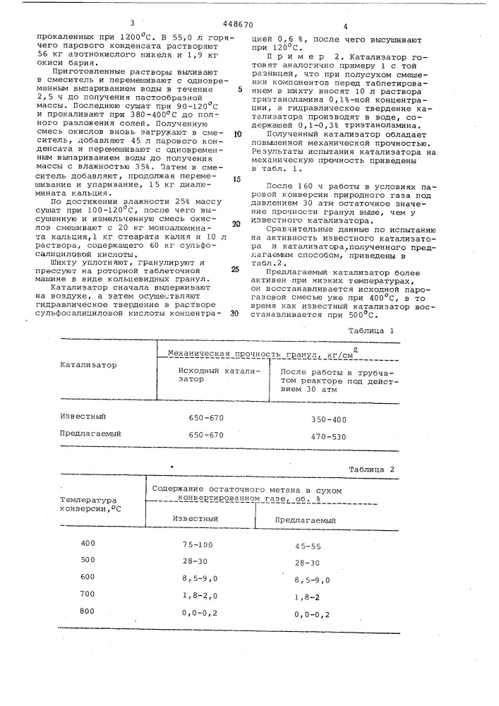 Способ приготовления катализатора для конверсии углеводородов (патент 448670)