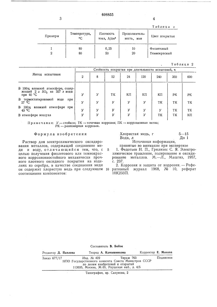 Раствор для электрохимического оксидирования металлов (патент 608855)