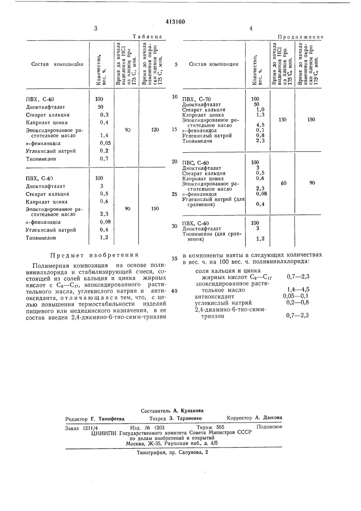 Патент ссср  413160 (патент 413160)