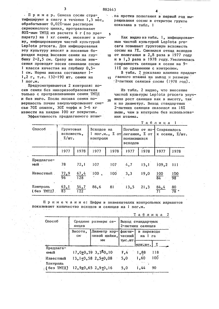 Способ защиты от полегания сеянцев хвойных (патент 882443)