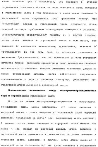 Пластмассовая тара, покрытая алмазоподобной углеродной пленкой, устройство для изготовления такой тары и способ изготовления такой тары (патент 2336365)