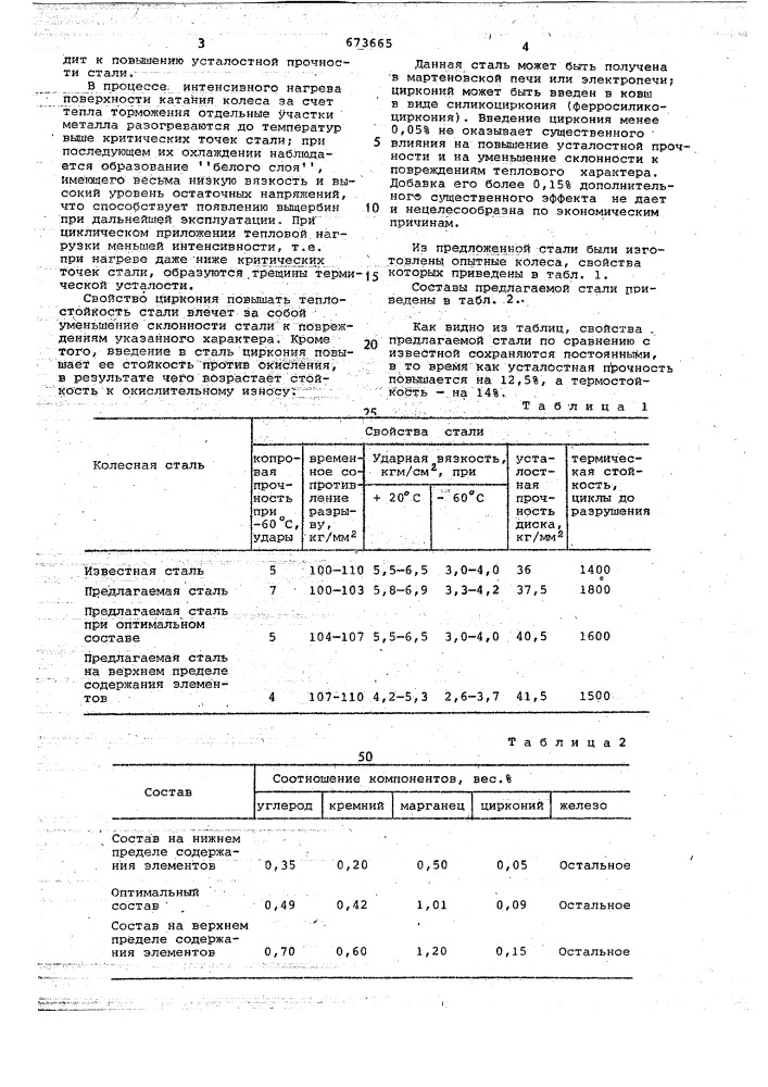 Колесная сталь (патент 673665)