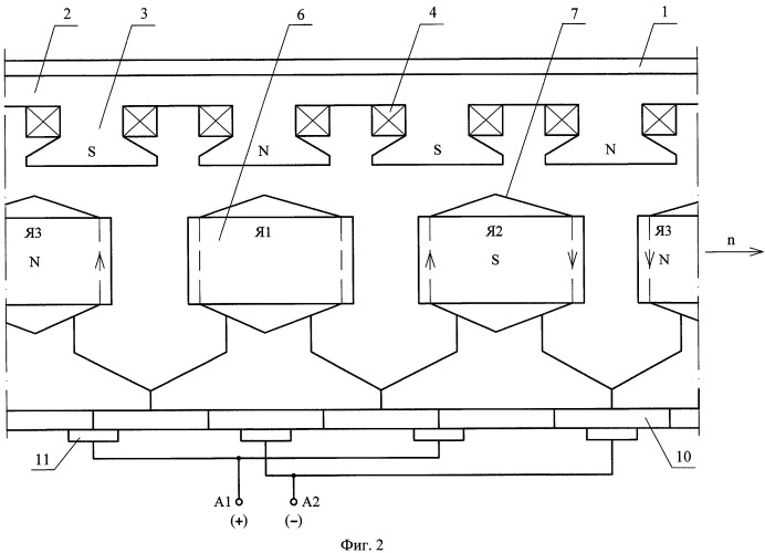Явнополюсный коллекторный электрический двигатель (патент 2414796)