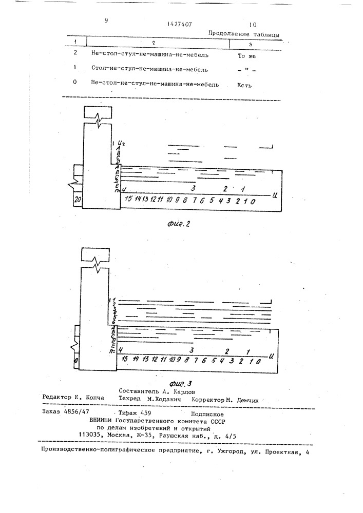 Устройство для обучения решению логических задач (патент 1427407)