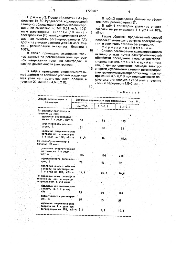 Способ регенерации гранулированного активного угля (патент 1720707)