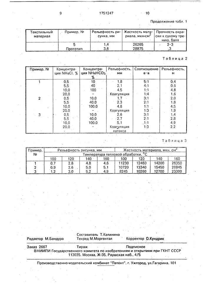 Печатный состав для получения рельефного рисунка на текстильных материалах (патент 1751247)