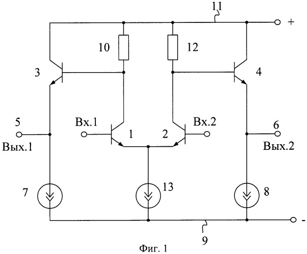 Дифференциальный операционный усилитель с парафазным выходом (патент 2432668)