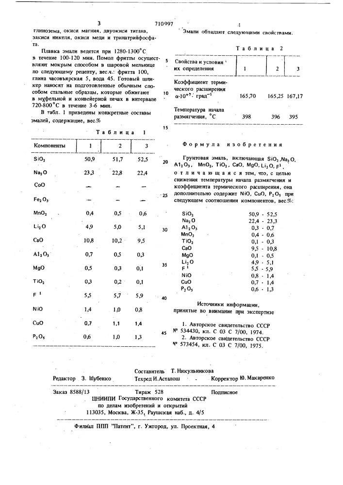 Грунтовая эмаль (патент 710997)