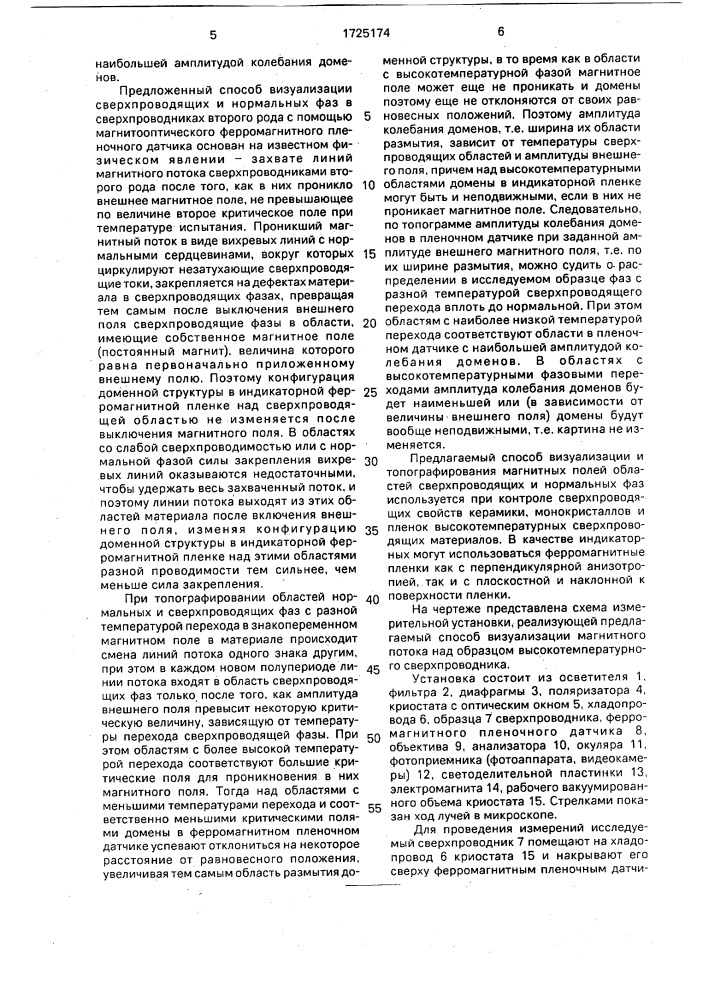 Способ визуализации магнитных полей (патент 1725174)