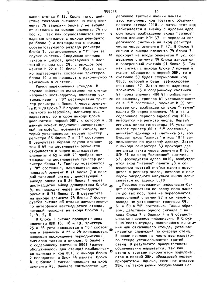 Автоматизированная система для испытания сложных объектов (патент 955095)