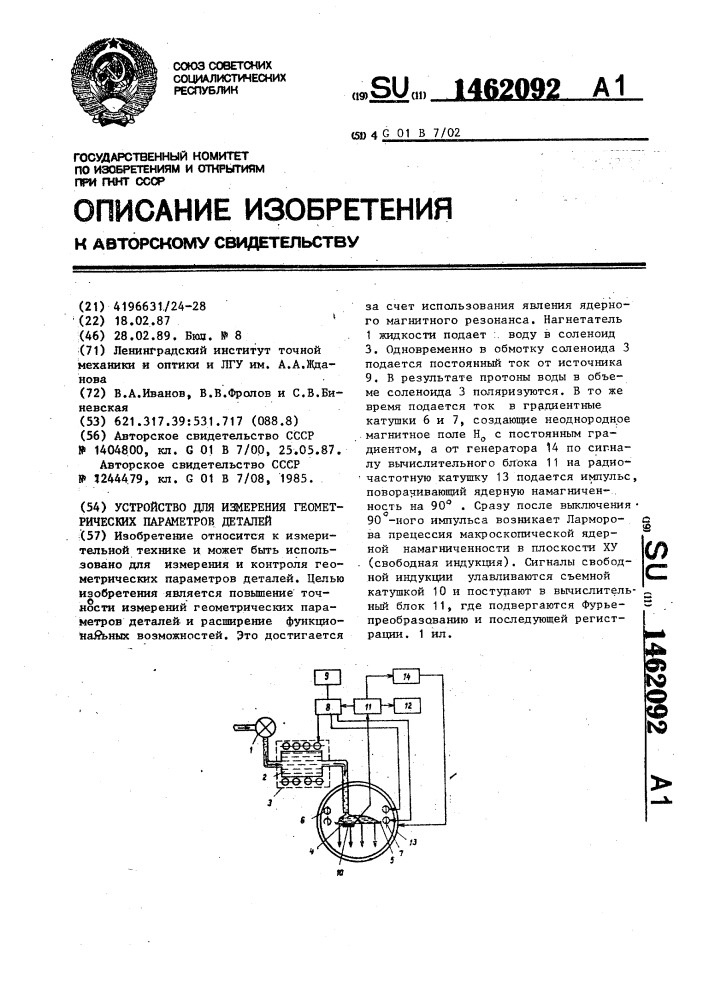 Параметры деталей