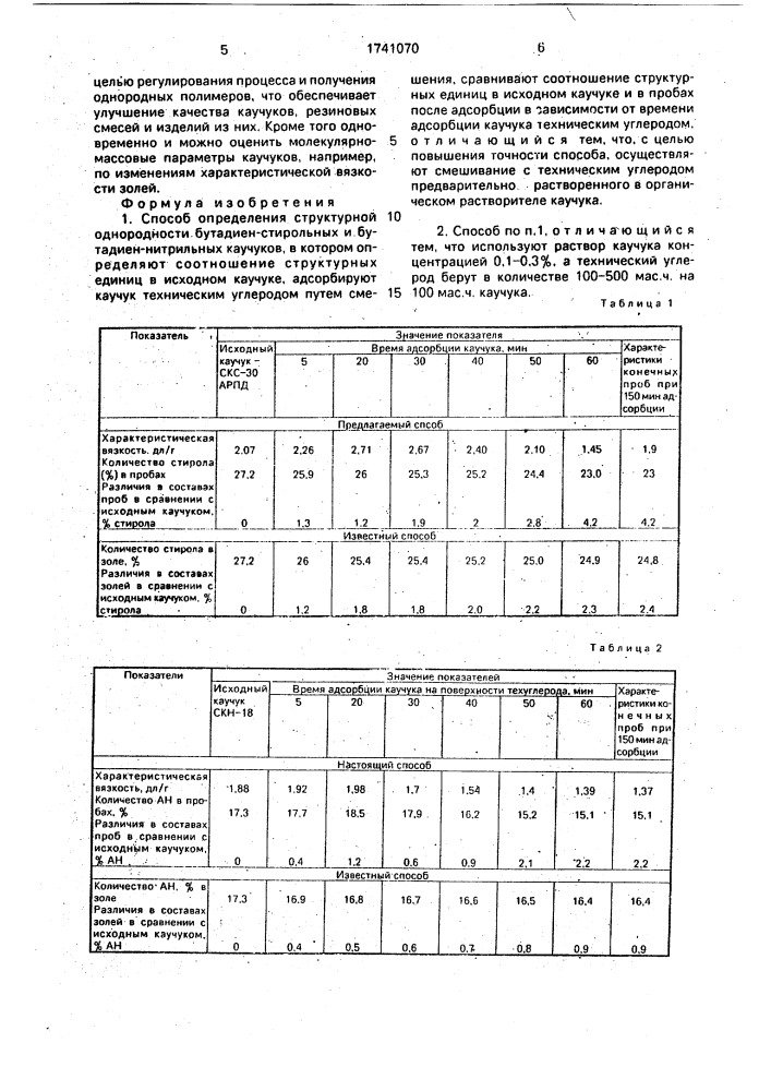 Способ определения структурной однородности бутадиен- стирольных и бутадиен-нитрильных каучуков (патент 1741070)