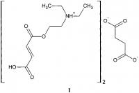 Бис{2-[(2e)-4-гидрокси-4-оксобут-2-еноилокси]-n,n-диэтилэтанаминия} бутандиоат и способ его получения