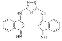 N3, n5-бис[(1z)-1-имино-2-метил-1h-инден-3-ил]-1, 2, 4-тиадиазол-3, 5-диамин, обладающий свойством кислотного красителя и как исходное соединение для синтеза макрогетероциклического соединения