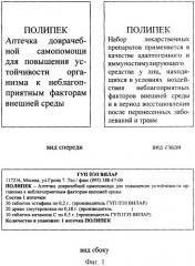 Аптечка доврачебной самопомощи для повышения устойчивости организма к неблагоприятным факторам внешней среды "полипек" (патент 2305531)