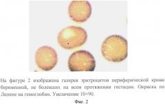 Способ оценки индуцирующего действия цитомегаловирусной инфекции на оксигенацию гемоглобина в третьем триместре гестации на фоне определения количества гемоглобина и 2,3 дфг в эритроцитах периферической крови (патент 2504775)