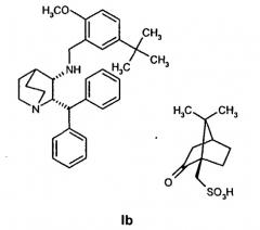 Способы получения 1-(2s, 3s)-2-бензгидрил-n-(5-трет-бутил-2-метоксибензил)хинуклидин-3-амина в виде камфорсульфатной соли, цитратной соли и свободного основания и промежуточное соединение (патент 2320659)